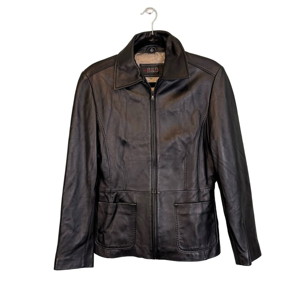 Reilly Olmes R&O Leather Jacket Womens M Black Biker Moto Motorcycle Outdoor